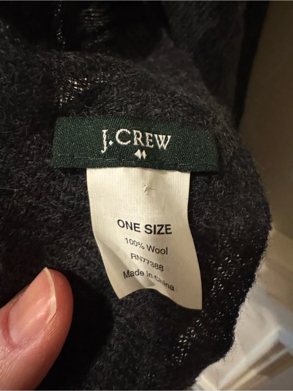J. Crew Black Scarf with Silver Dot Pattern